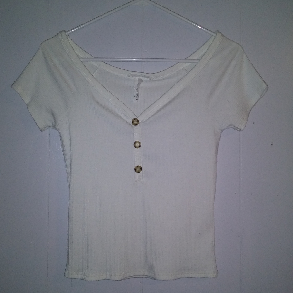 Caution To the Wind White Button Shirt